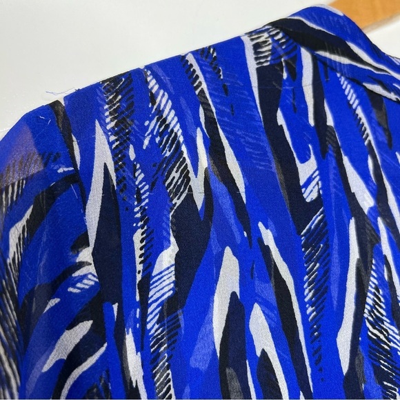 DVF Kourtni Fierce stripe silk chiffon tunic dress Size 10 - Picture 14 of 14